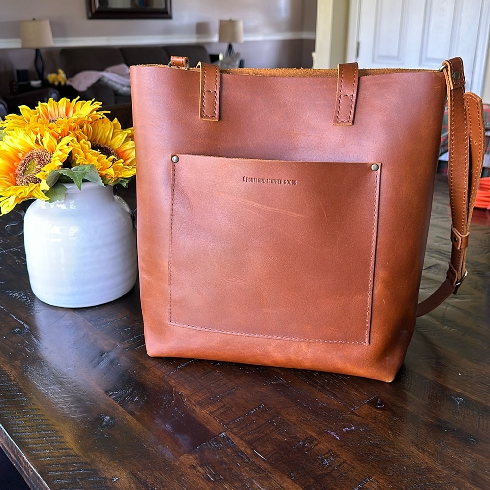 Portland leather goods full size crossbody tote